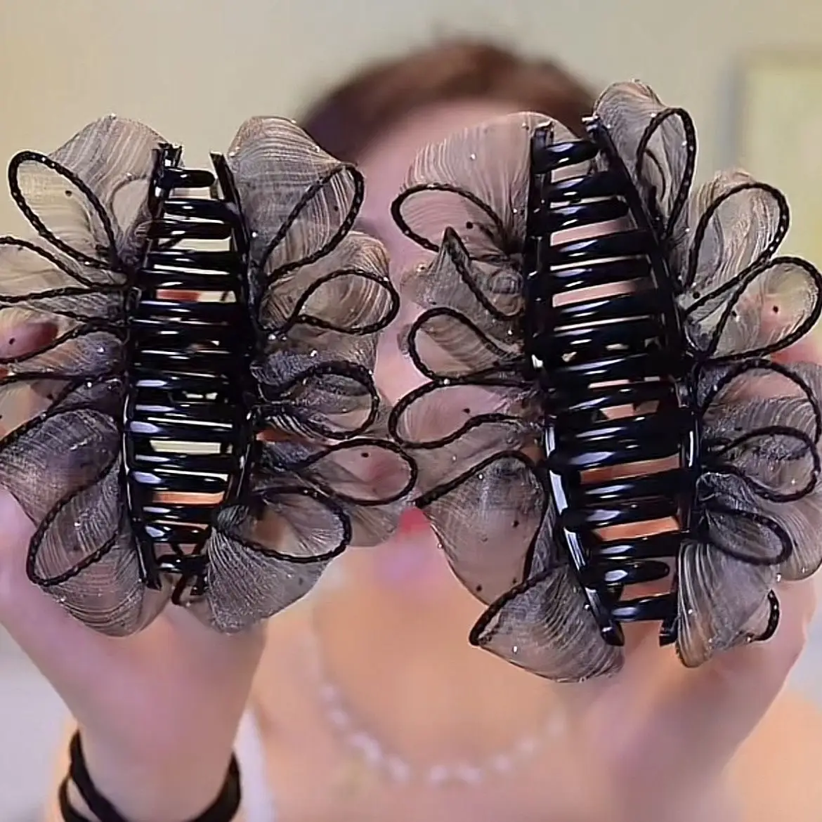 Black Butterfly Flower Hair Clip for Women — feature 3