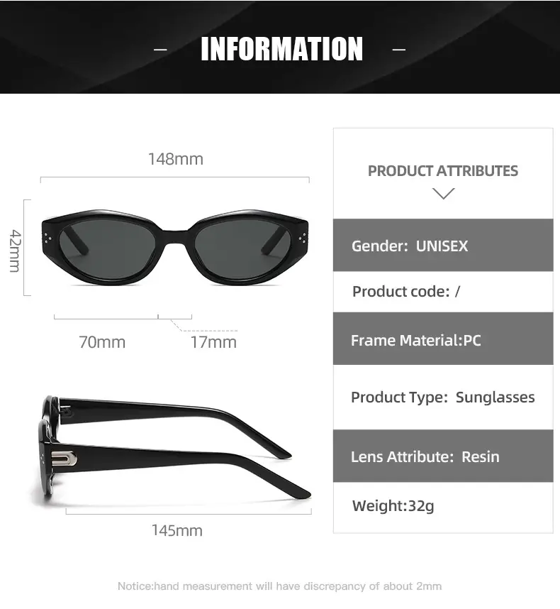 Grey Black Korean Sunglasses Women High End White Frame — feature 12