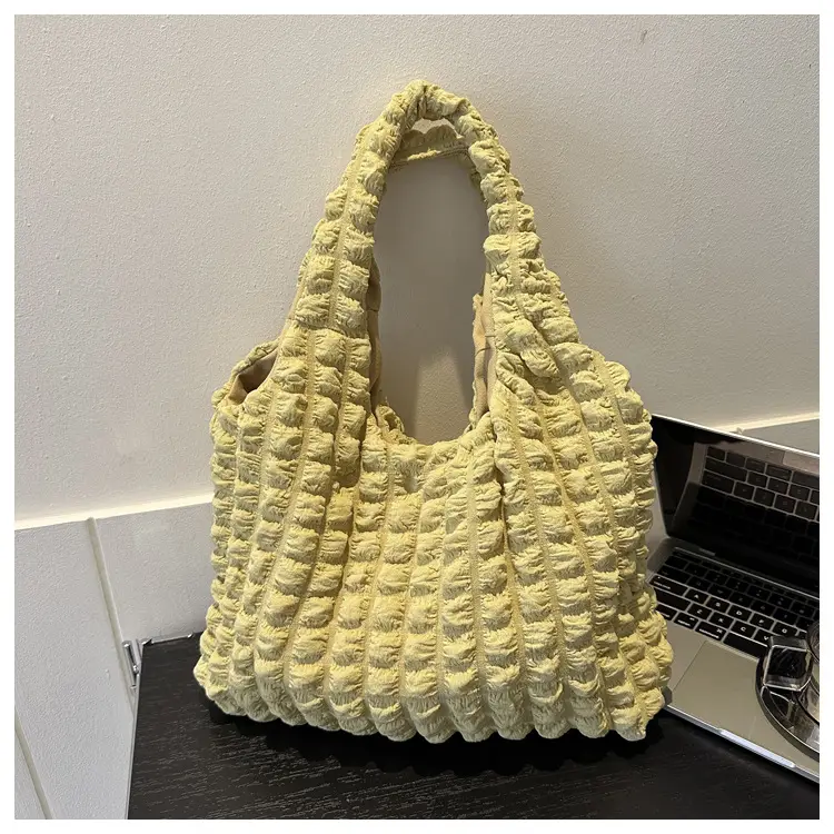 Korean Bubble Bag Women Yellow 2024 Spring Summer - Image 8