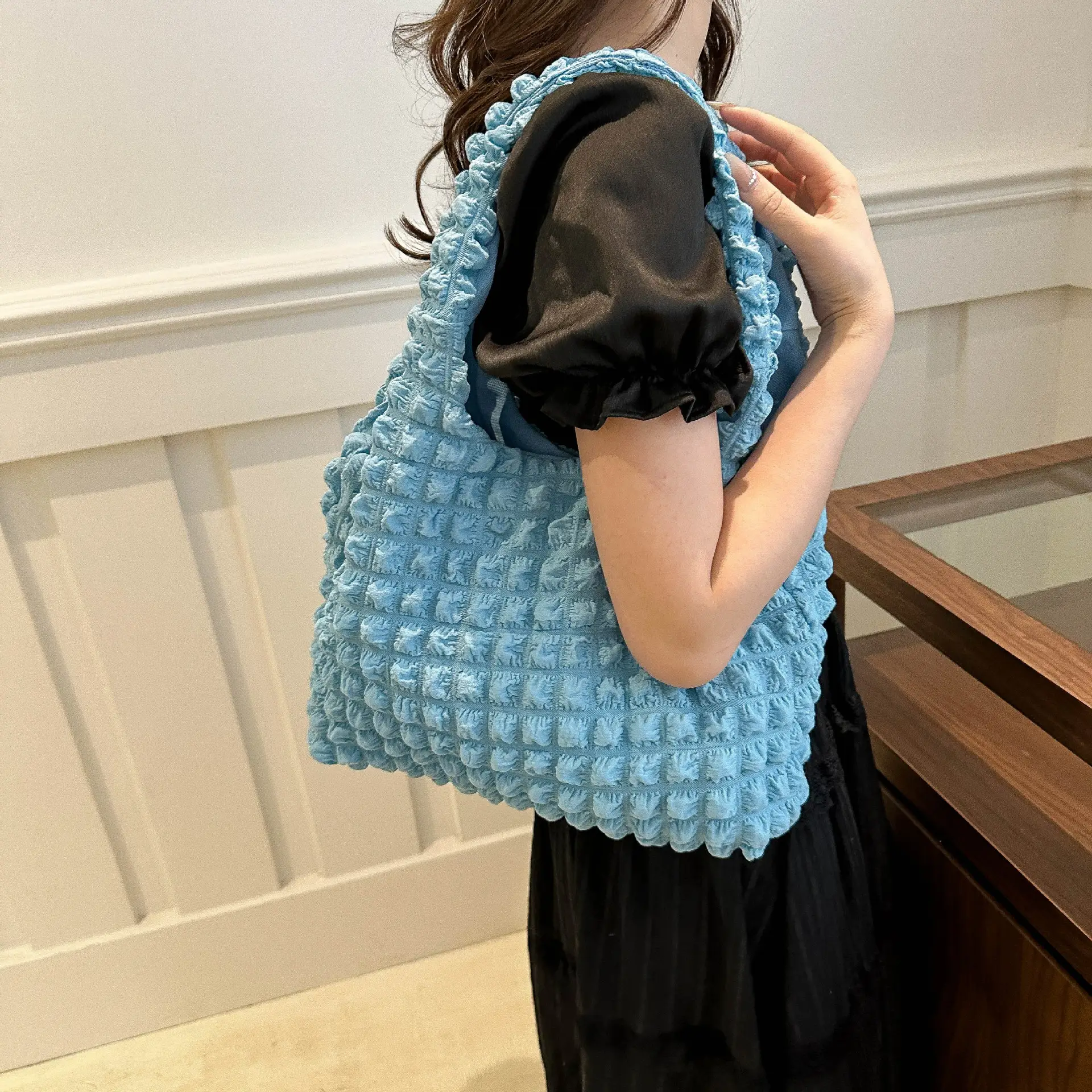 Korean Bubble Bag Women Yellow 2024 Spring Summer - Image 10