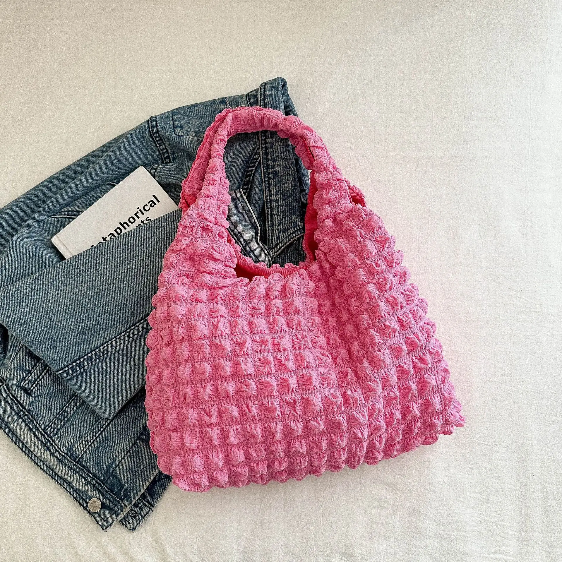 Korean Bubble Bag Women Yellow 2024 Spring Summer - Image 6