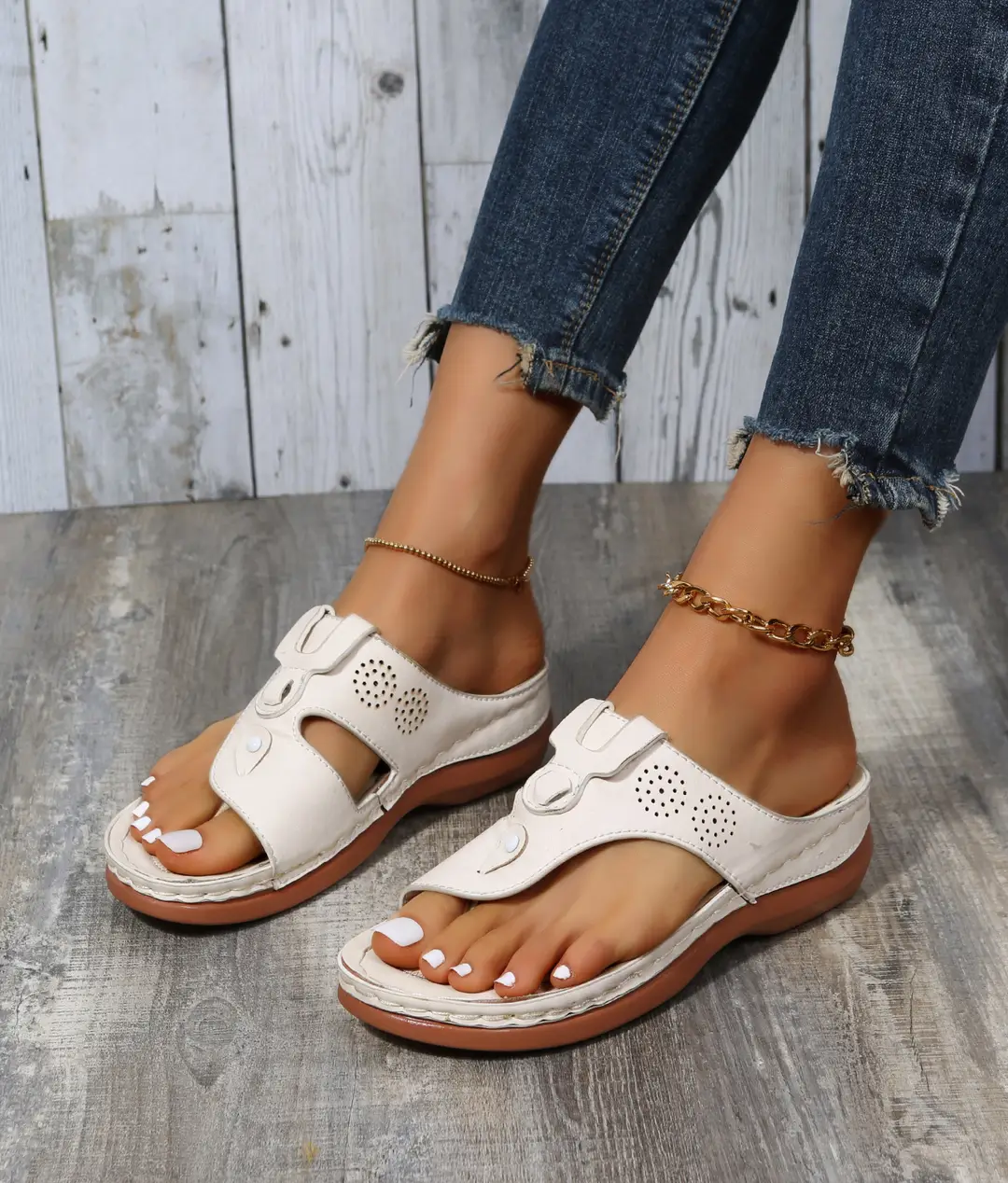 Foreign Trade Large Size Women's Slippers 2026 Spring and Summer New European and American Fashion Wedge Flip-Flops for Outdoor Wear Beach Women's Slippers — feature 14
