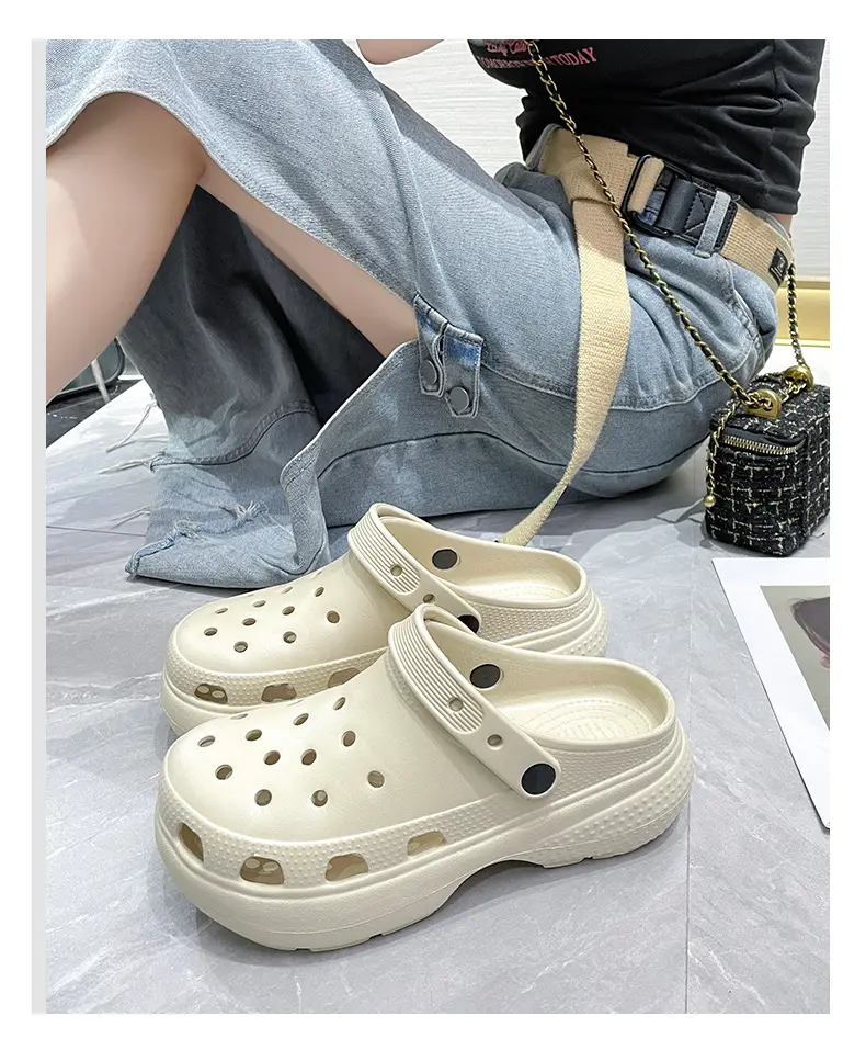 Snow house hole shoes women cross hole shoes eva hole shoes thick bottom hole shoes hole slippers factory wholesale — feature 17