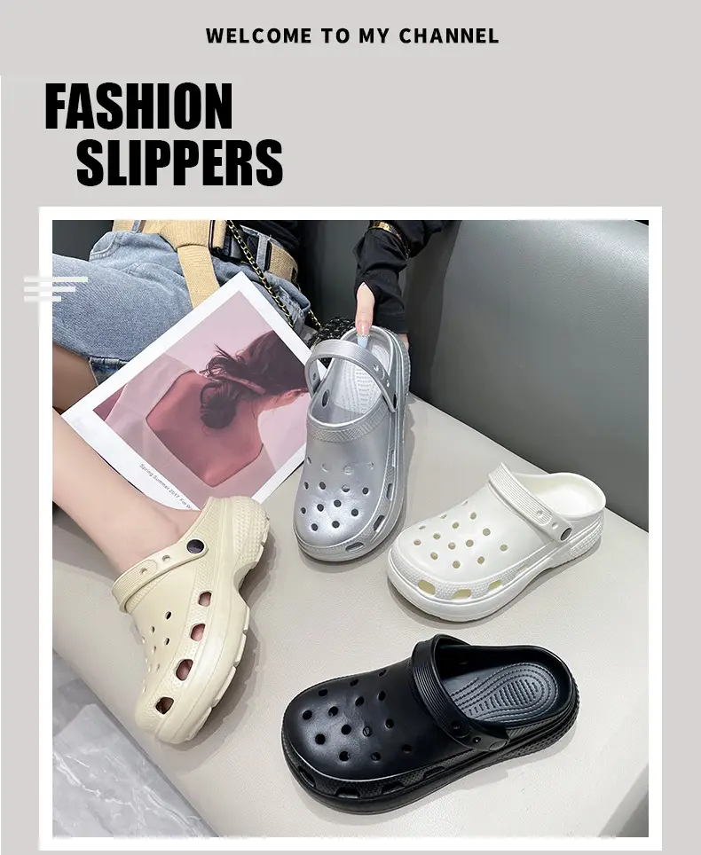 Snow house hole shoes women cross hole shoes eva hole shoes thick bottom hole shoes hole slippers factory wholesale — feature 2