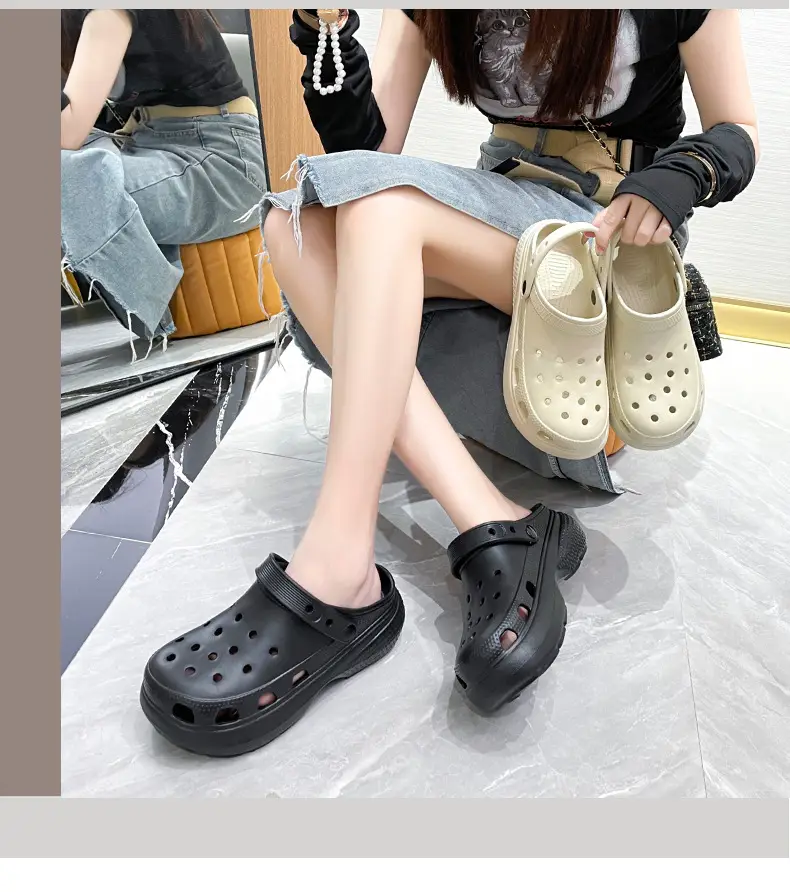 Snow house hole shoes women cross hole shoes eva hole shoes thick bottom hole shoes hole slippers factory wholesale — feature 4