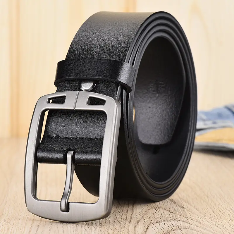 Men's Black Leather Belt 150cm Retro Style - Image 12