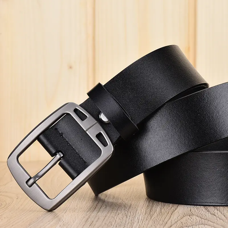 Men's Black Leather Belt 150cm Retro Style - Image 13