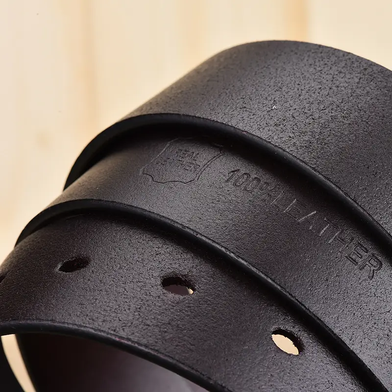 Men's Black Leather Belt 150cm Retro Style - Image 14