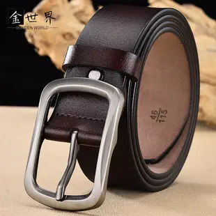 Men's Black Leather Belt 150cm Retro Style — feature 10