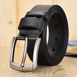 Men's Black Leather Belt 150cm Retro Style — feature 12
