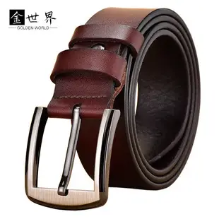 Men's Black Leather Belt 150cm Retro Style — feature 3