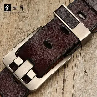 Men's Black Leather Belt 150cm Retro Style — feature 8
