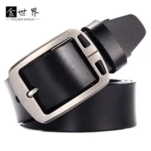 Men's Black Leather Belt 150cm Retro Style — feature 9