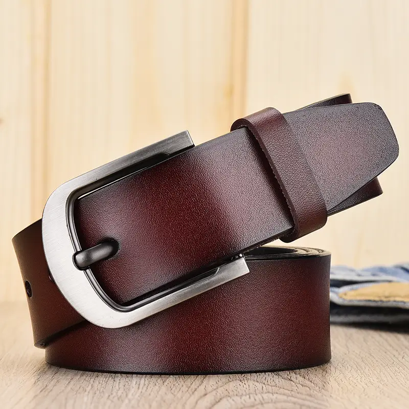 Men's Black Leather Belt 150cm Retro Style - Image 4