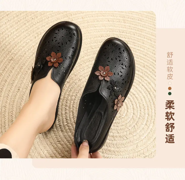 In-Stock Mom Shoes, Non-Slip Soft Sole, Flat Sandals for Middle-Aged and Elderly, Closed-Toe Outdoor Slippers, Summer Flat Sandals — feature 15