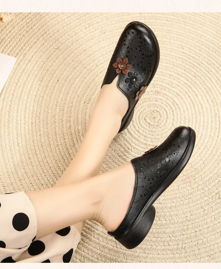 In-Stock Mom Shoes, Non-Slip Soft Sole, Flat Sandals for Middle-Aged and Elderly, Closed-Toe Outdoor Slippers, Summer Flat Sandals — feature 16