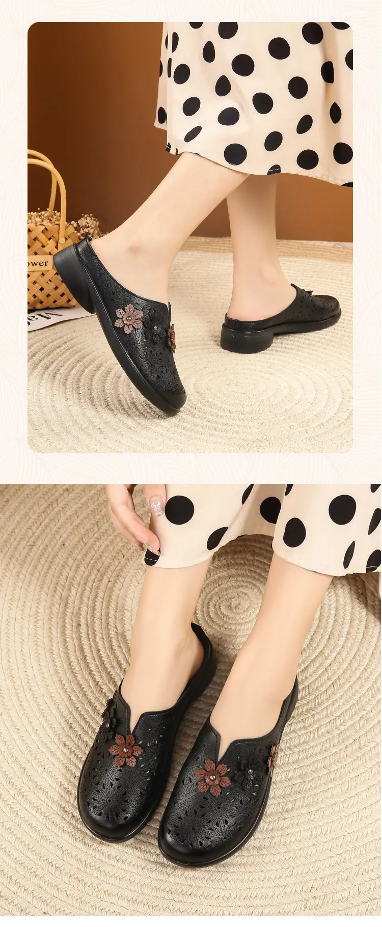 In-Stock Mom Shoes, Non-Slip Soft Sole, Flat Sandals for Middle-Aged and Elderly, Closed-Toe Outdoor Slippers, Summer Flat Sandals — feature 18