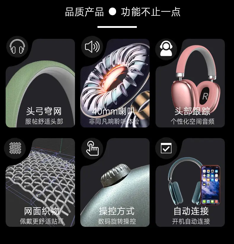 Wireless Bluetooth Headset Silver R Design Long Lasting — feature 8