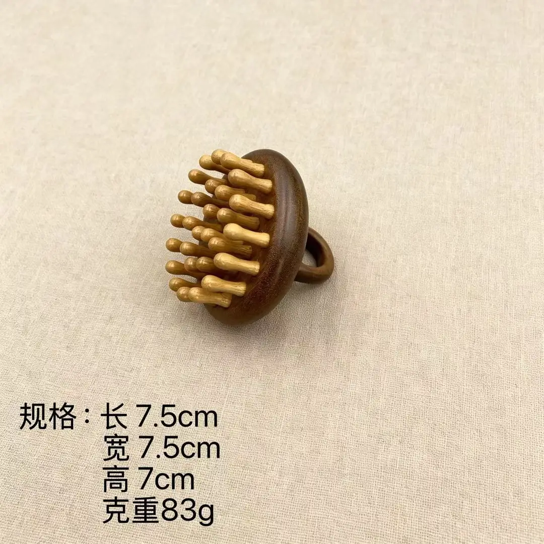 Golden Sandalwood Multi-Tooth Massage Comb with 28 Teeth for Head Meridian Massage, Green Sandalwood Meridian Comb for Scalp Massage - Image 9