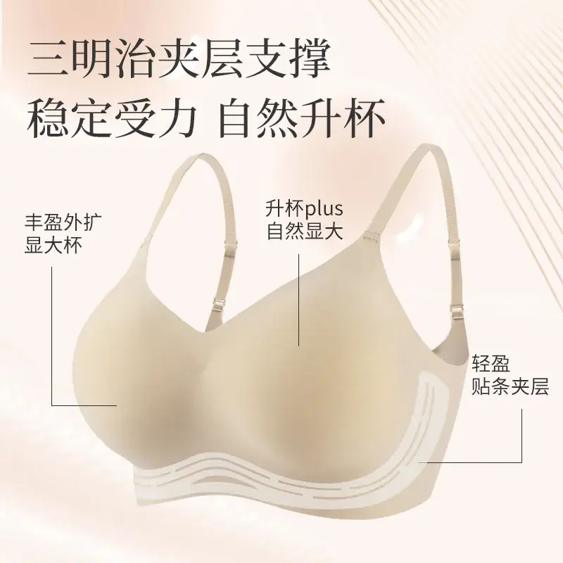 7A Antibacterial Thickened Cup Smooth Soft Support Underwear Women Small Chest Big Cartoon Chest Thin Bra - Image 7