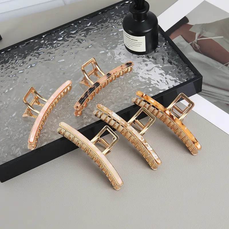 Korean Metal Hair Clip Large Size Gold - Image 7