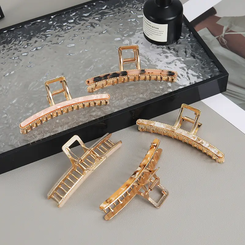Korean Metal Hair Clip Large Size Gold - Image 8