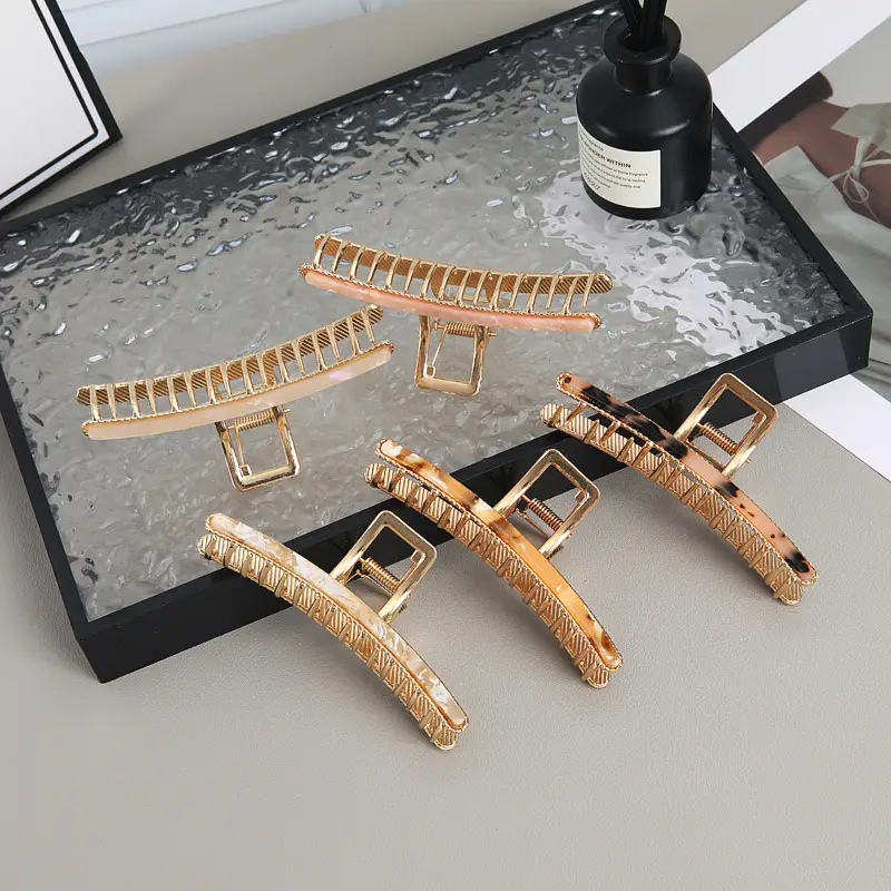 Korean Metal Hair Clip Large Size Gold - Image 9
