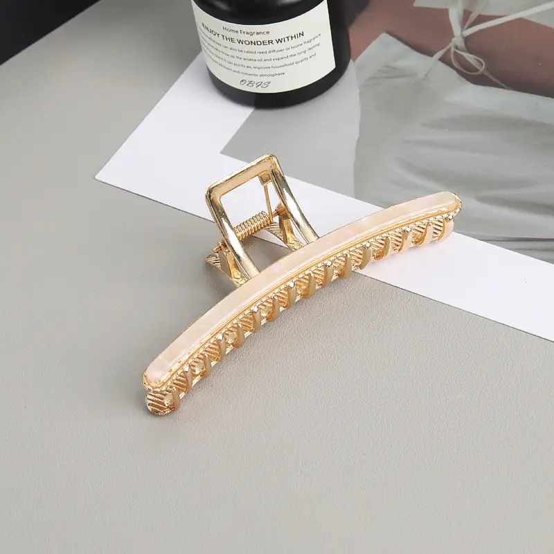 Korean Metal Hair Clip Large Size Gold - Image 2