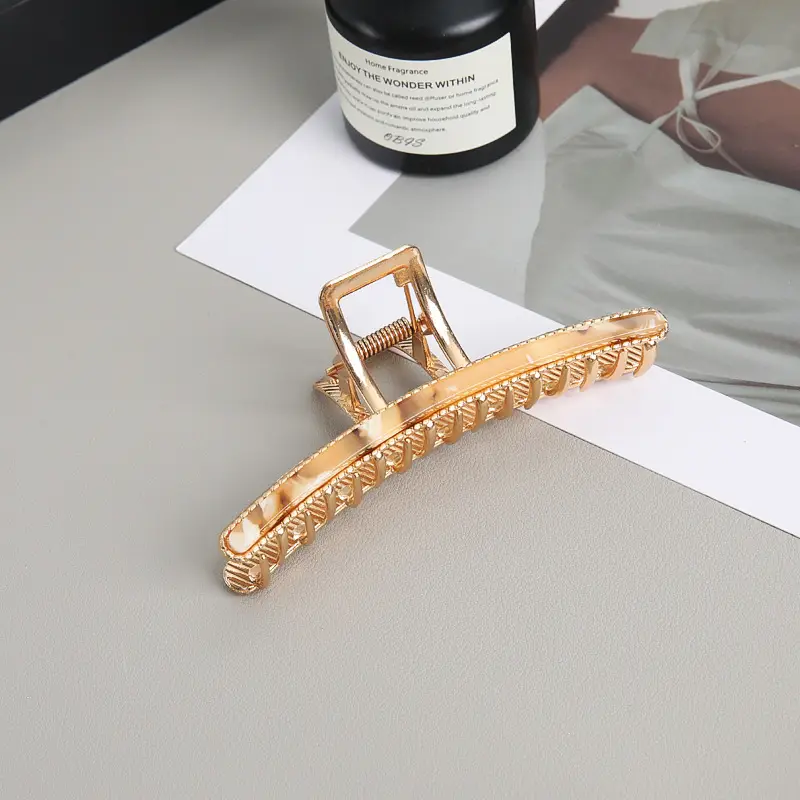 Korean Metal Hair Clip Large Size Gold - Image 3