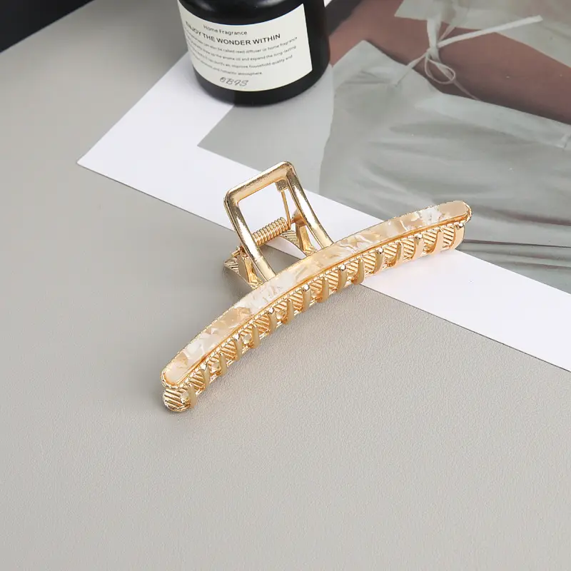 Korean Metal Hair Clip Large Size Gold - Image 4