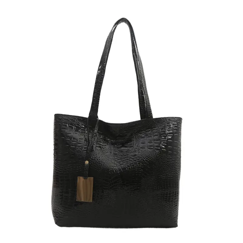 2024 Black Crocodile PU Shoulder Bag for Women - Image 8