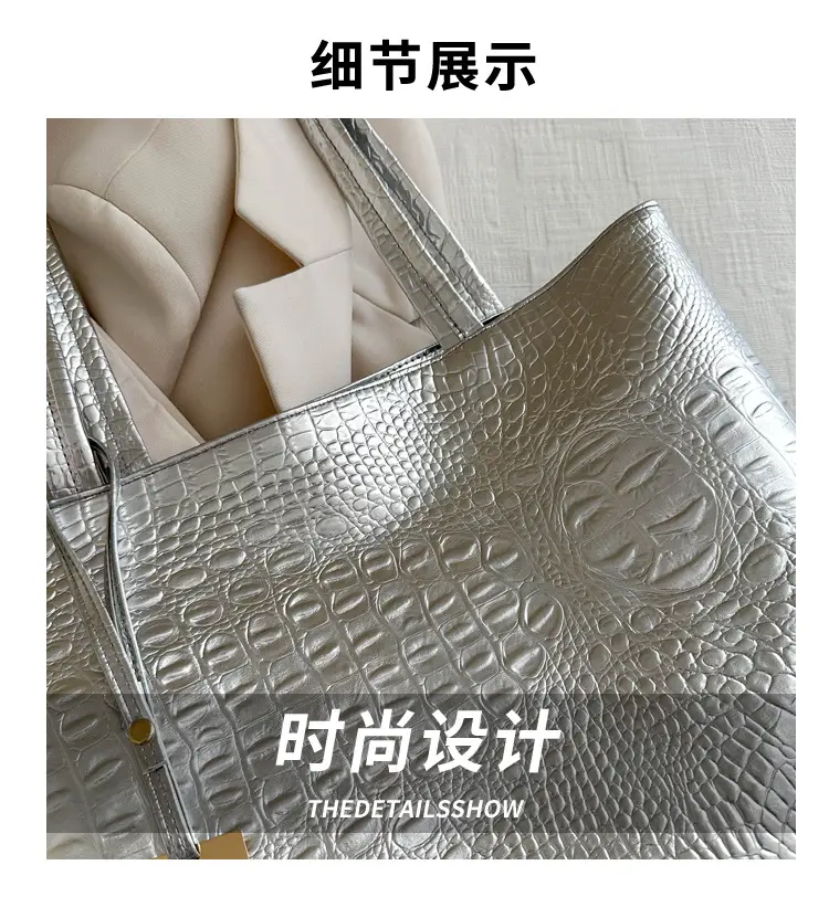2024 Black Crocodile PU Shoulder Bag for Women — feature 3
