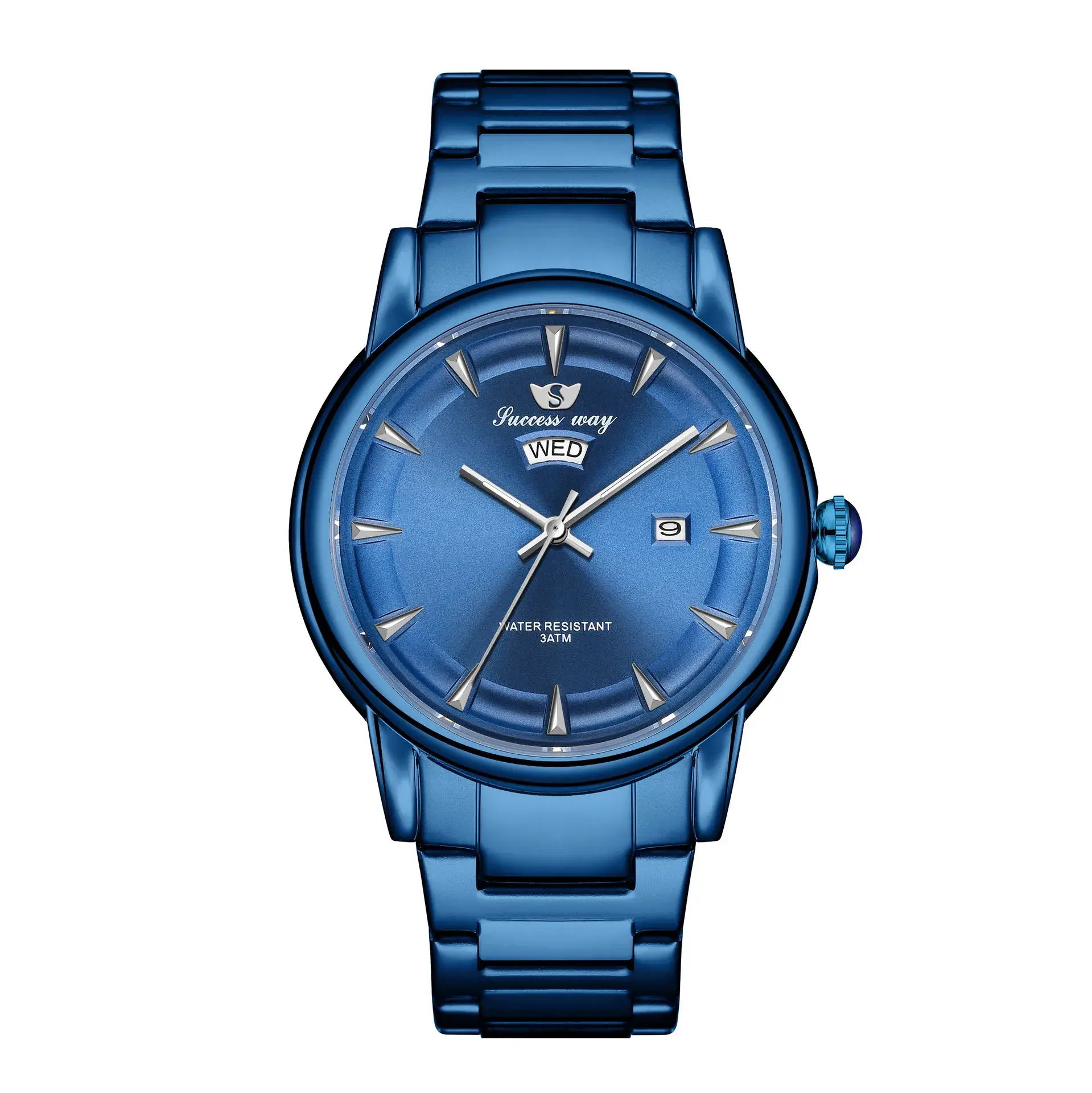 Men's Gold Silver Watch with 14 Display