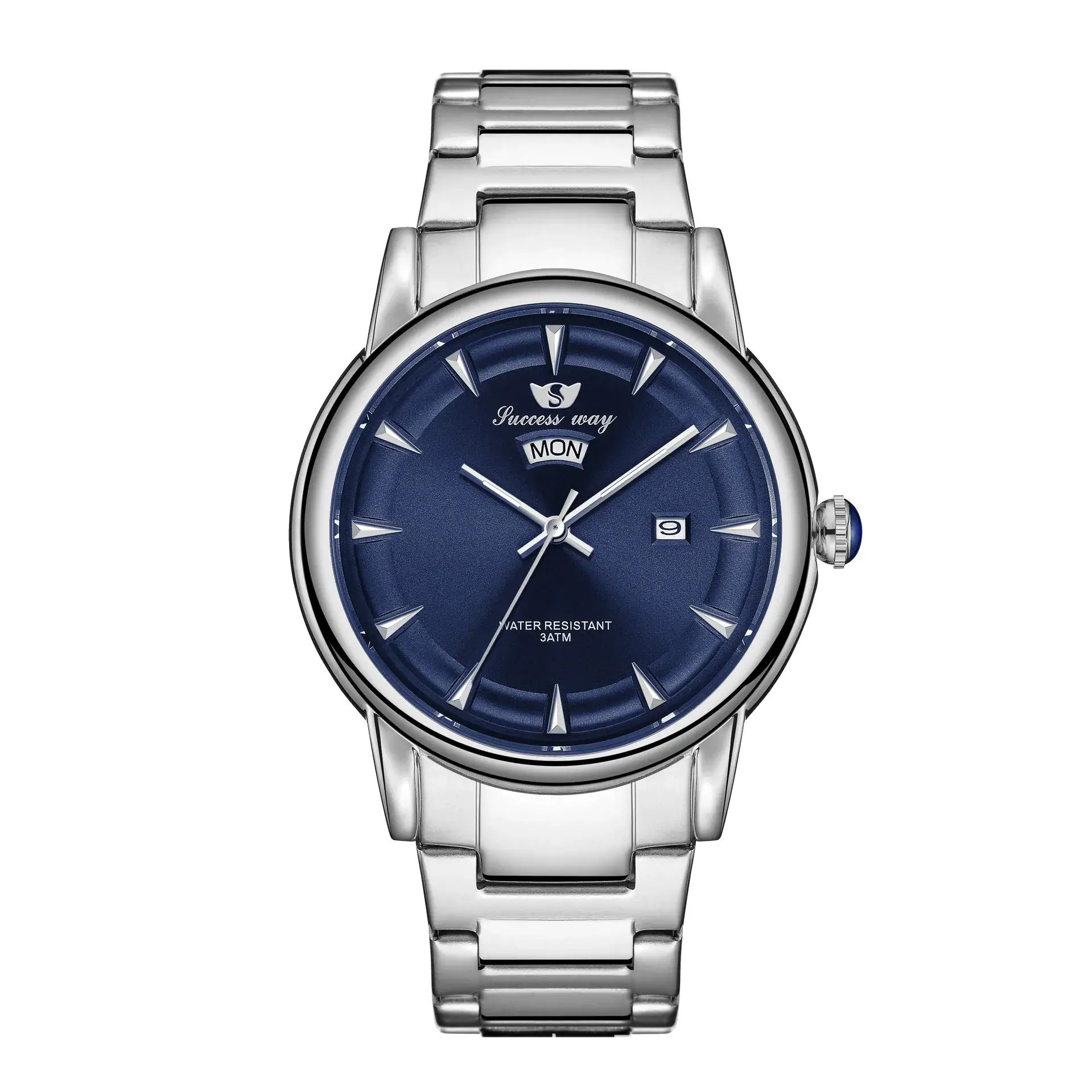 Men's Gold Silver Watch with 14 Display