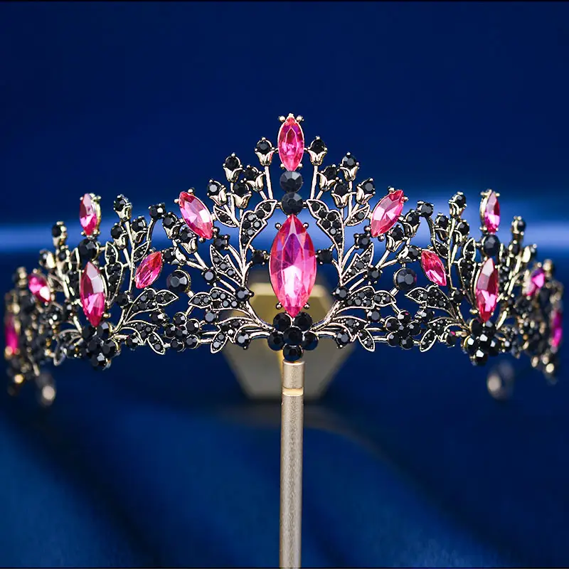 European & American Bride Crown with Red & Blue Crystal — feature 8
