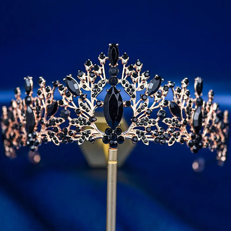 European & American Bride Crown with Red & Blue Crystal — feature 9