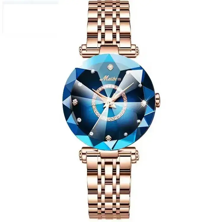 Lobaoli Women's Rose Gold Quartz Watch with Blue Dial - Image 14