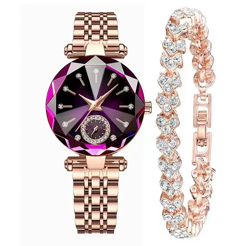 Lobaoli Women's Rose Gold Quartz Watch with Blue Dial — feature 15
