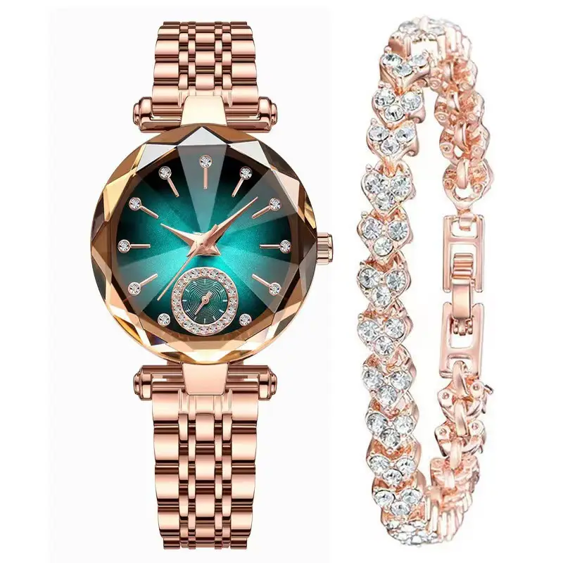 Lobaoli Women's Rose Gold Quartz Watch with Blue Dial — feature 16