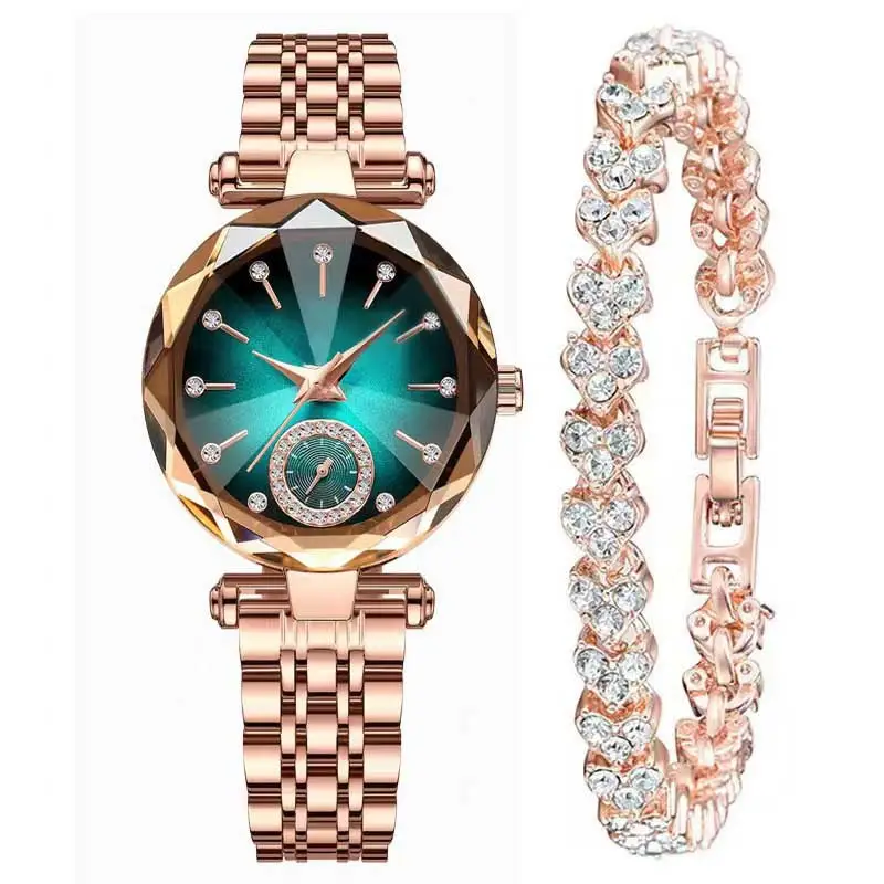 Lobaoli Women's Rose Gold Quartz Watch with Blue Dial — feature 17