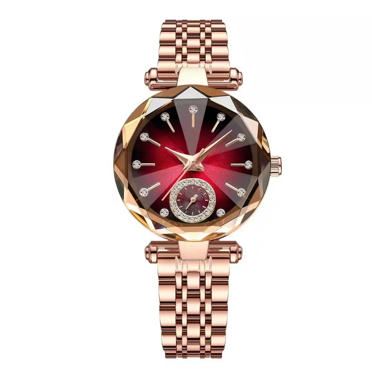 Lobaoli Women's Rose Gold Quartz Watch with Blue Dial — feature 7