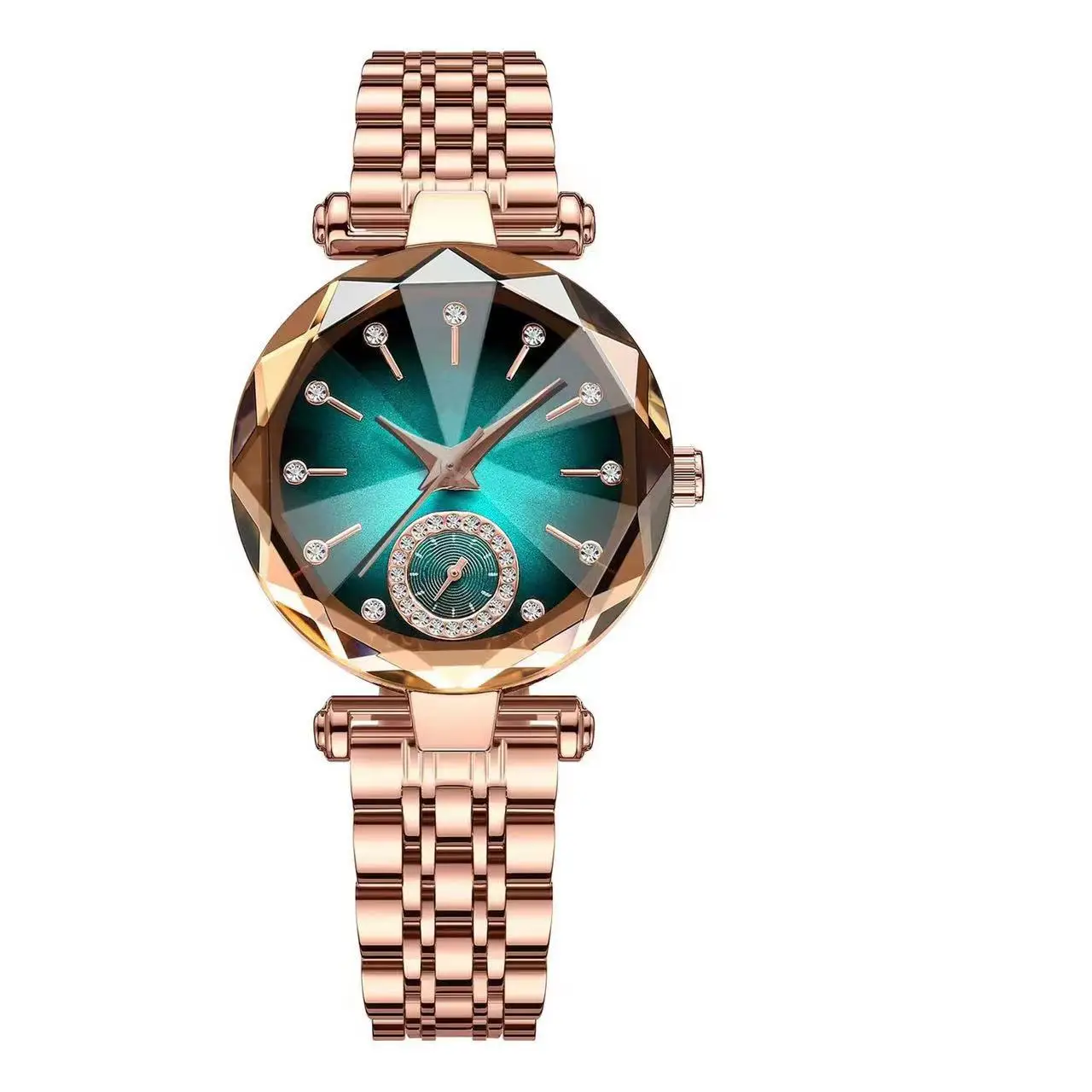 Lobaoli Women's Rose Gold Quartz Watch with Blue Dial — feature 8