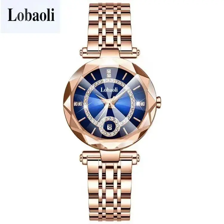 Lobaoli Women's Rose Gold Quartz Watch with Blue Dial - Image 10