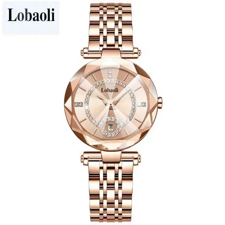 Lobaoli Women's Rose Gold Quartz Watch with Blue Dial - Image 12