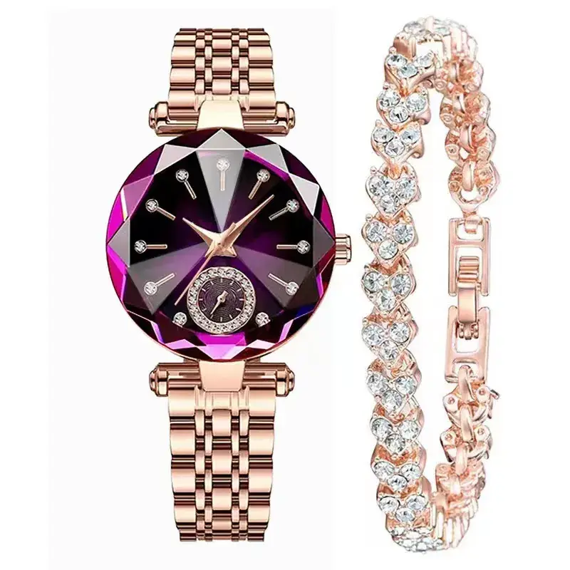 Lobaoli Women's Rose Gold Quartz Watch with Blue Dial - Image 6