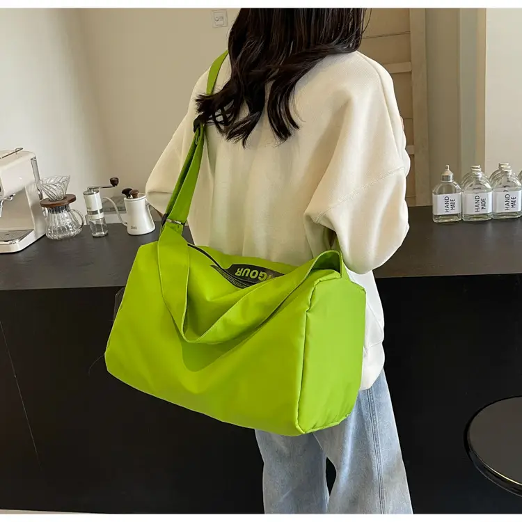 Women's Large Capacity Gym Bag Green Dry Wet Separate — feature 12