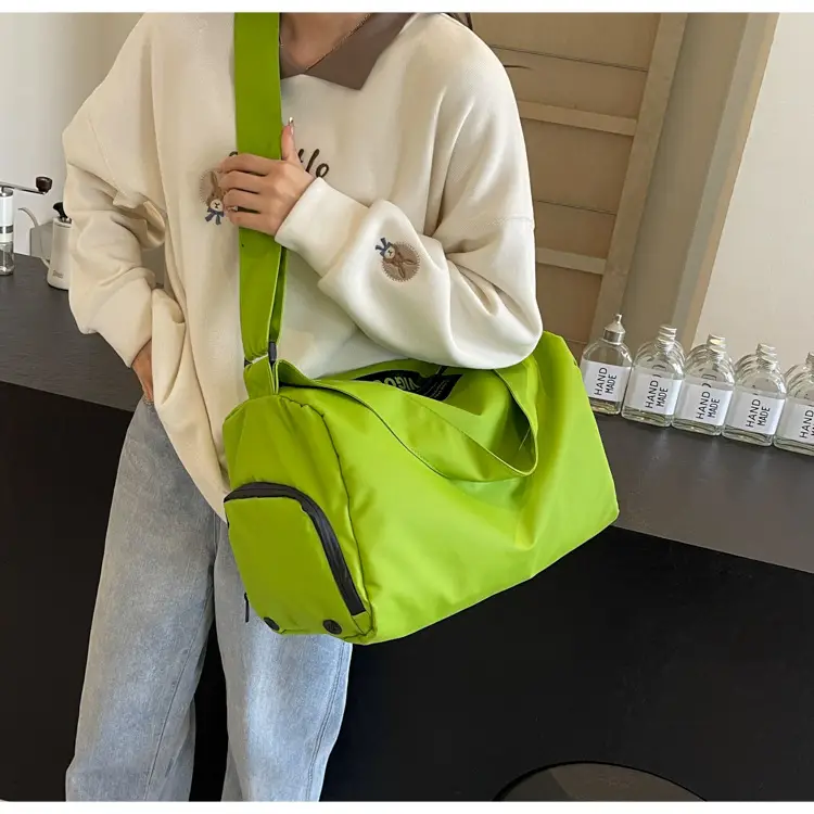 Women's Large Capacity Gym Bag Green Dry Wet Separate — feature 15