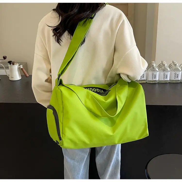 Women's Large Capacity Gym Bag Green Dry Wet Separate — feature 18