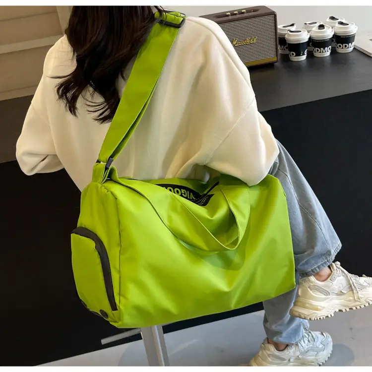 Women's Large Capacity Gym Bag Green Dry Wet Separate — feature 19