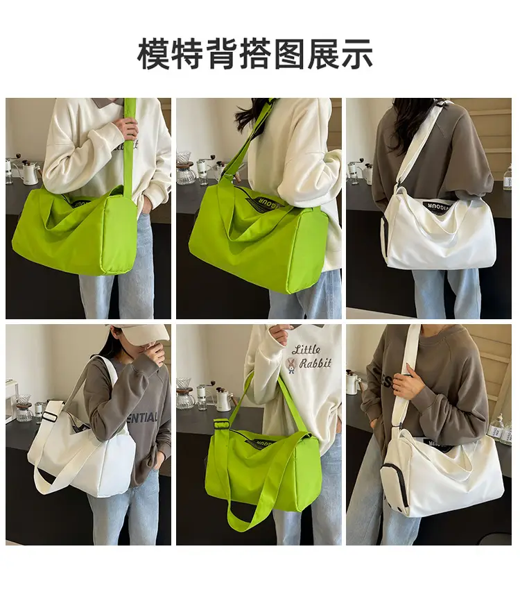 Women's Large Capacity Gym Bag Green Dry Wet Separate — feature 3